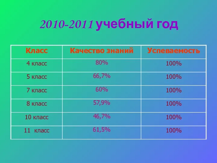 2010-2011 учебный год