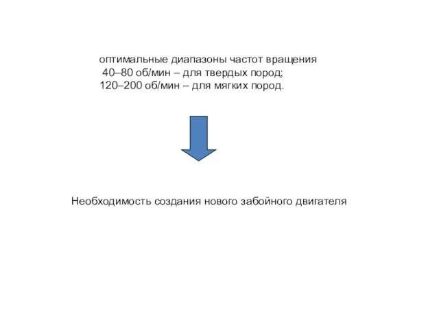 оптимальные диапазоны частот вращения 40–80 об/мин – для твердых пород;