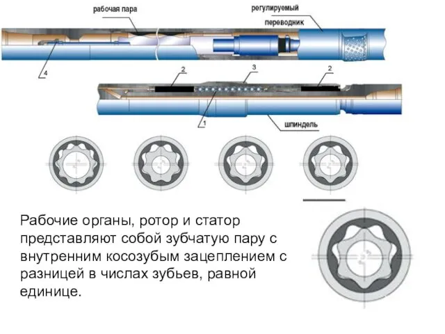 Рабочие органы, ротор и статор представляют собой зубчатую пару с