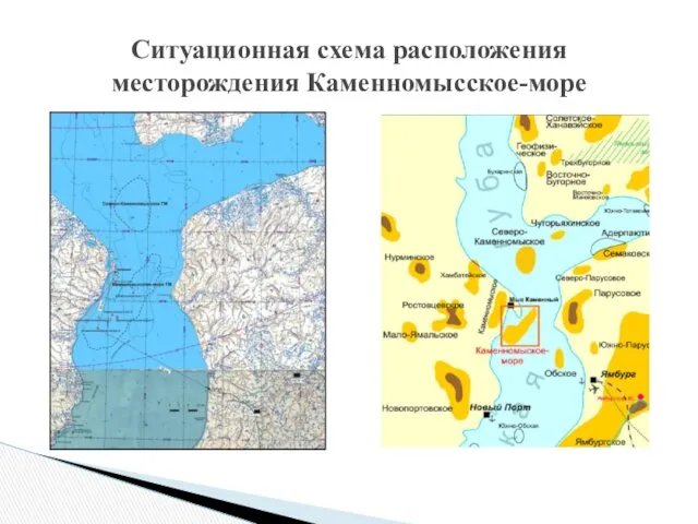Ситуационная схема расположения месторождения Каменномысское-море