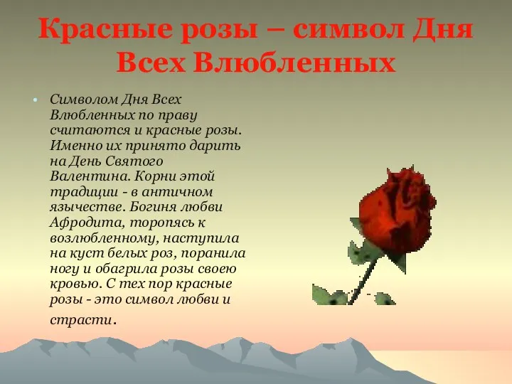 Красные розы – символ Дня Всех Влюбленных Символом Дня Всех