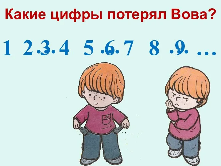 … … … Какие цифры потерял Вова? 3 5 6