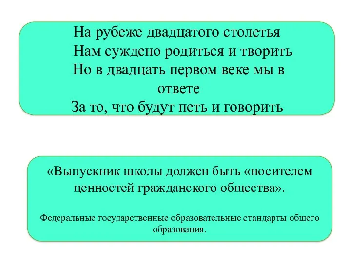 . На рубеже двадцатого столетья Нам суждено родиться и творить