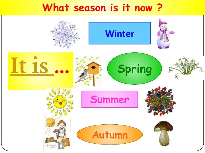 What season is it now ? It is … Winter Spring Summer Autumn