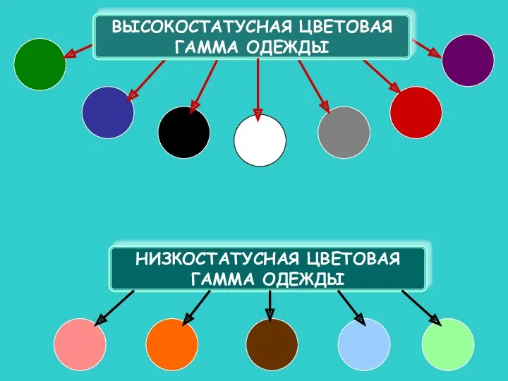 ВЫСОКОСТАТУСНАЯ ЦВЕТОВАЯ ГАММА ОДЕЖДЫ НИЗКОСТАТУСНАЯ ЦВЕТОВАЯ ГАММА ОДЕЖДЫ