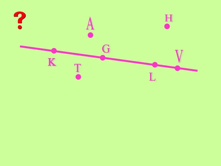 K L A V G H T Какие точки лежат на прямой KL