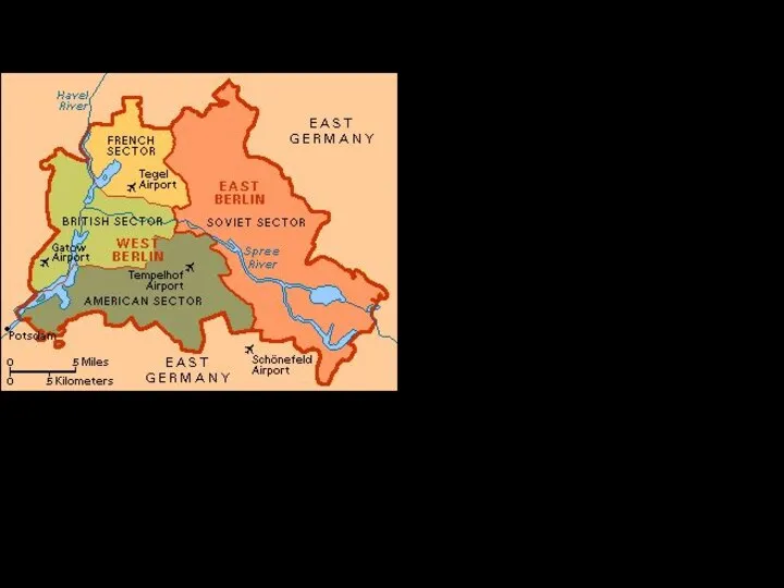 Берлинский кризис 1948–1949 гг. Западные сектора Берлина представляли собой анклав внутри советской зоны