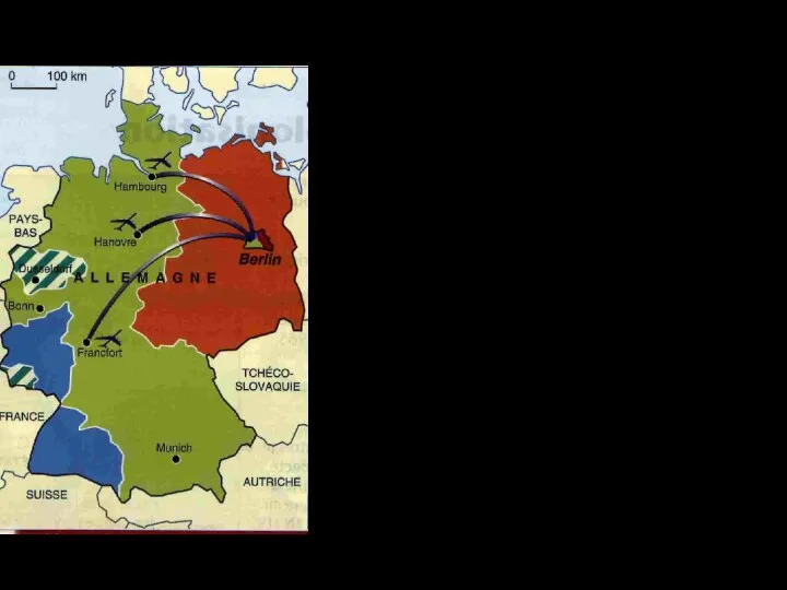 Раскол Германии В сентябре 1949 г. три западные оккупационные зоны были объединены и