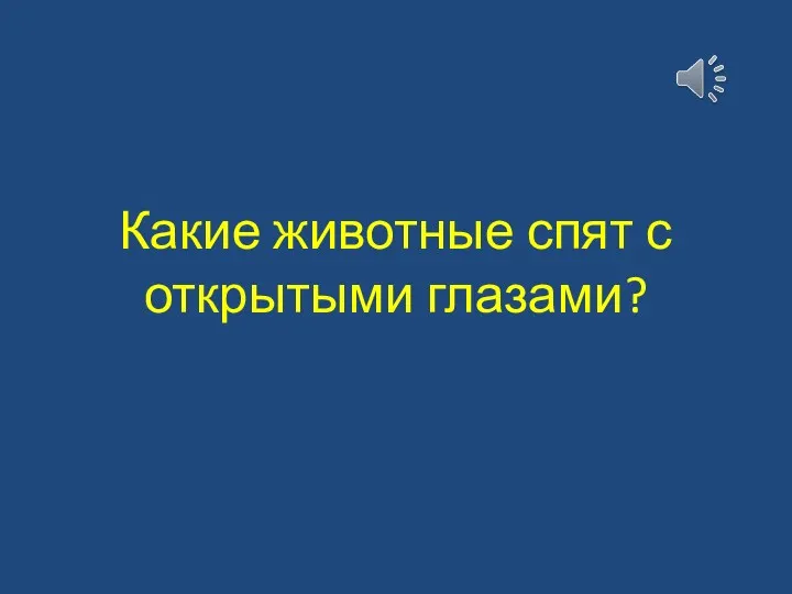 Какие животные спят с открытыми глазами?