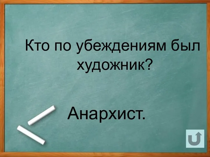 Кто по убеждениям был художник? Анархист.