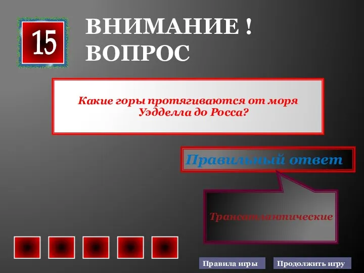 Какие горы протягиваются от моря Уэдделла до Росса? ВНИМАНИЕ !