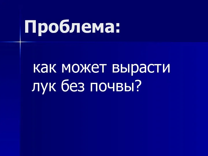 Проблема: как может вырасти лук без почвы?