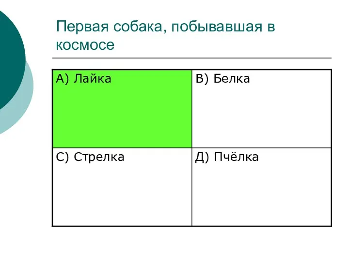 Первая собака, побывавшая в космосе