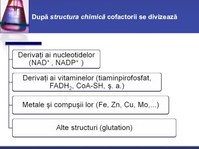 După structura chimică cofactorii se divizează