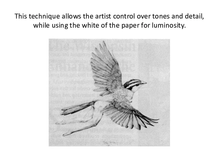 This technique allows the artist control over tones and detail, while using the