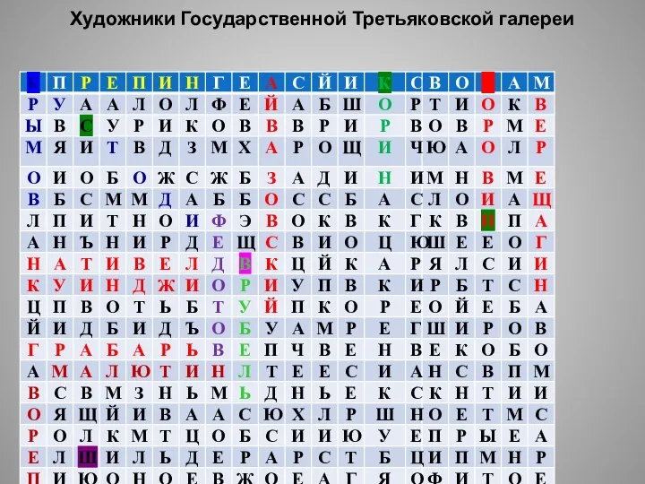 Художники Государственной Третьяковской галереи