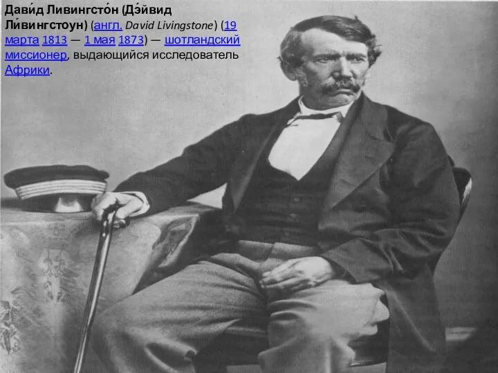 Дави́д Ливингсто́н (Дэ́йвид Ли́вингстоун) (англ. David Livingstone) (19 марта 1813