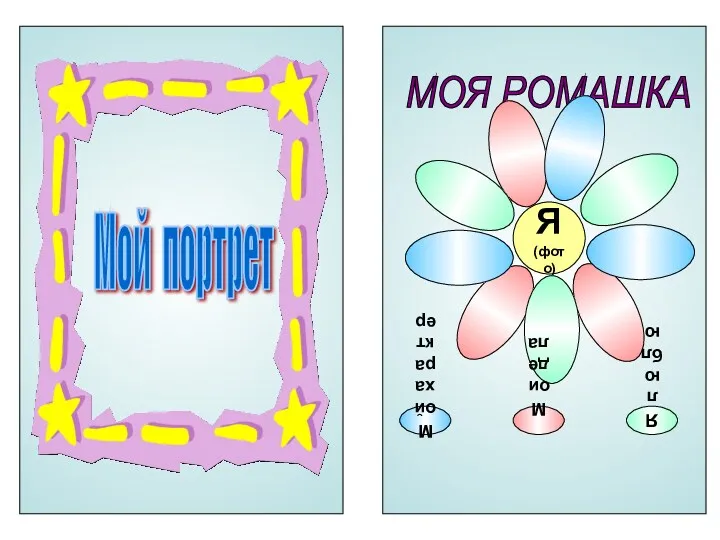 Мой портрет МОЯ РОМАШКА Я (фото) Мой характер Мои дела Я люблю