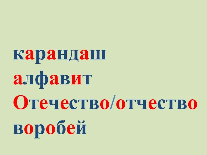 карандаш алфавит Отечество/отчество воробей