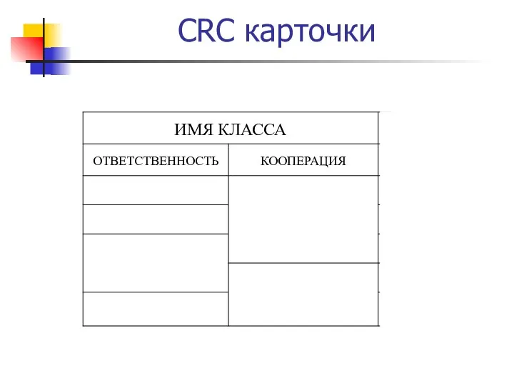 CRC карточки