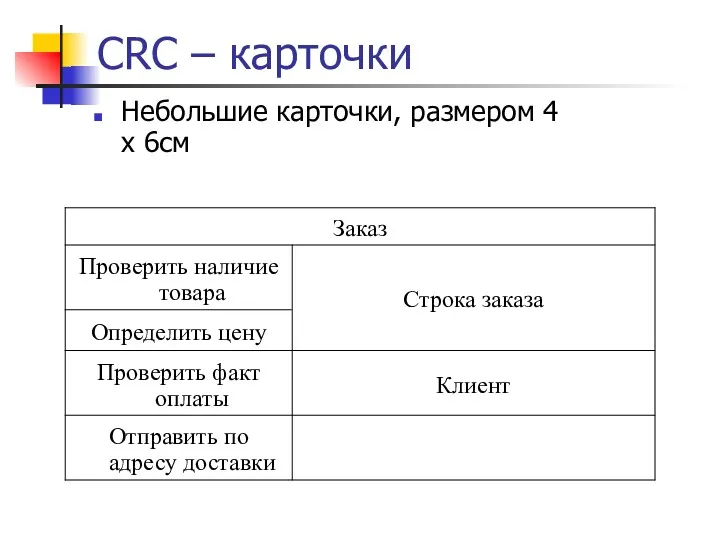 CRC – карточки Небольшие карточки, размером 4 х 6см