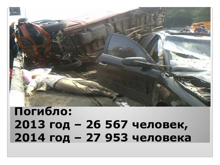 Погибло: 2013 год – 26 567 человек, 2014 год – 27 953 человека