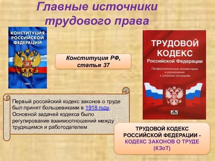 Первый российский кодекс законов о труде был принят большевиками в