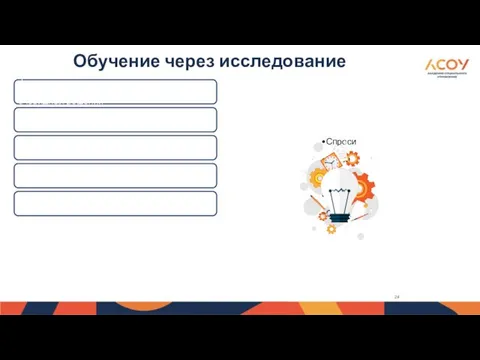 24 Обучение через исследование формирует привычку учиться, учит справляться с