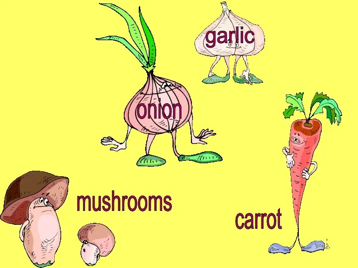 garlic onion carrot mushrooms