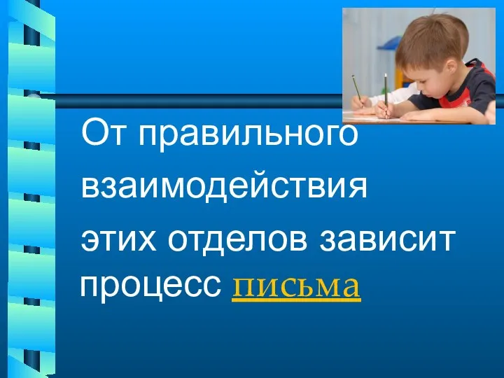 От правильного взаимодействия этих отделов зависит процесс письма