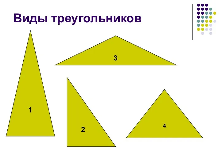 Виды треугольников 1 2 3 4