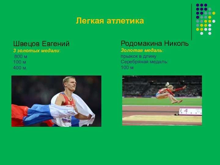 Легкая атлетика Швецов Евгений 3 золотых медали: 800 м 100 м 400 м.