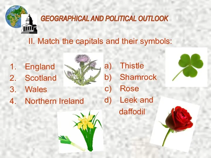 England Scotland Wales Northern Ireland Thistle Shamrock Rose Leek and