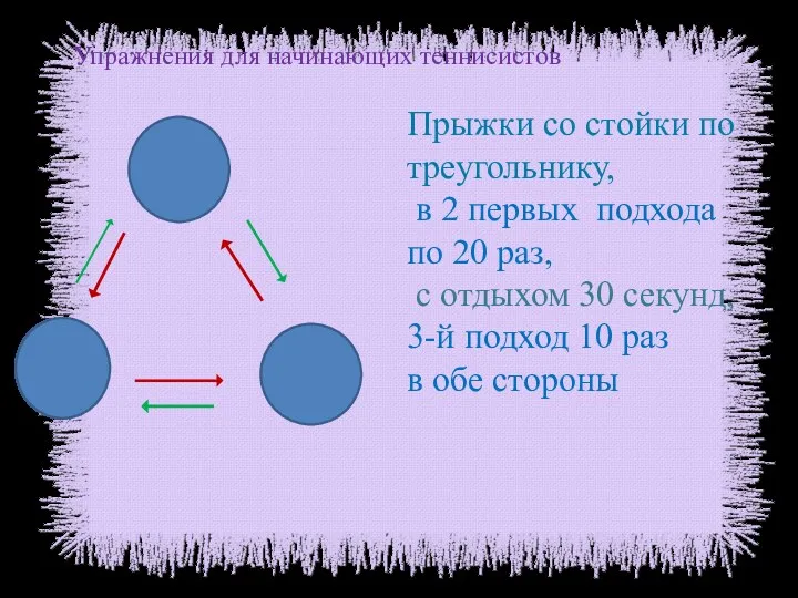 Прыжки со стойки по треугольнику, в 2 первых подхода по