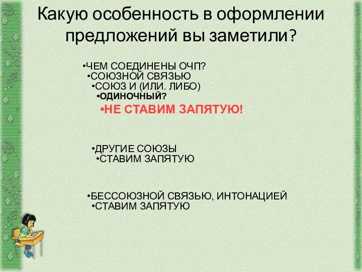 Какую особенность в оформлении предложений вы заметили?