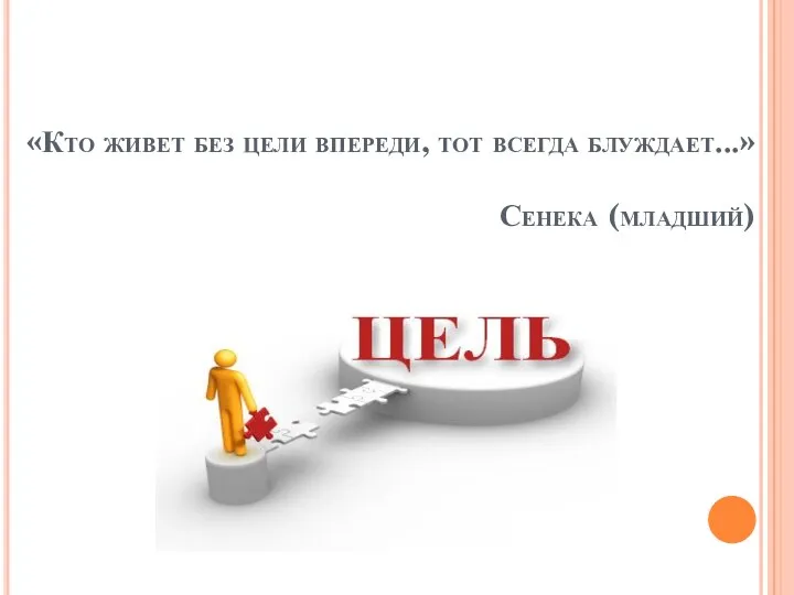 «Кто живет без цели впереди, тот всегда блуждает...» Сенека (младший)