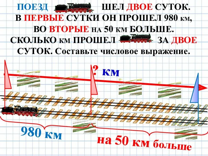 ПОЕЗД ШЕЛ ДВОЕ СУТОК. В ПЕРВЫЕ СУТКИ ОН ПРОШЕЛ 980