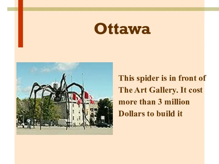 Ottawa This spider is in front of The Art Gallery.