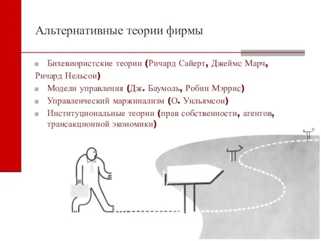 Альтернативные теории фирмы Бихевиористские теории (Ричард Сайерт, Джеймс Марч, Ричард