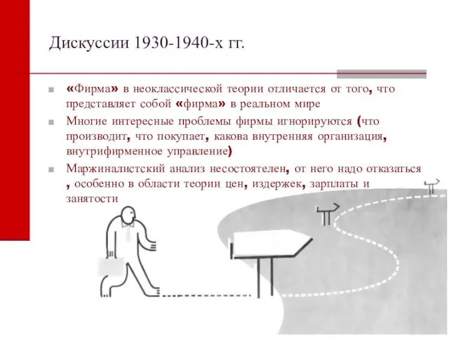 Дискуссии 1930-1940-х гг. «Фирма» в неоклассической теории отличается от того,