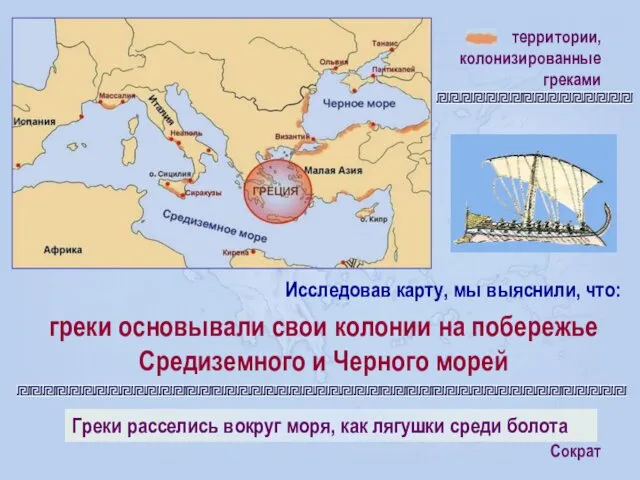 территории, колонизированные греками греки основывали свои колонии на побережье Средиземного