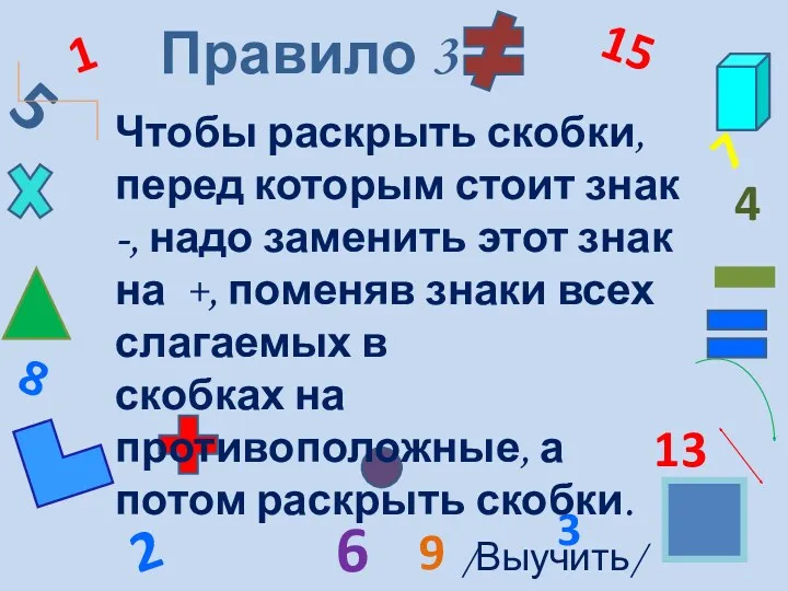 5 3 1 6 8 2 15 4 7 13 9 Правило 3