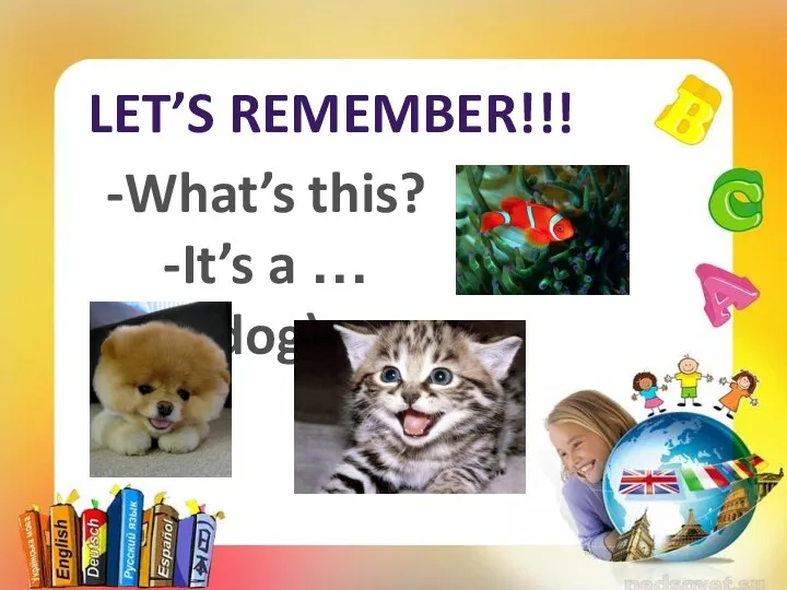 LET’S REMEMBER!!! -What’s this? -It’s a … (dog).