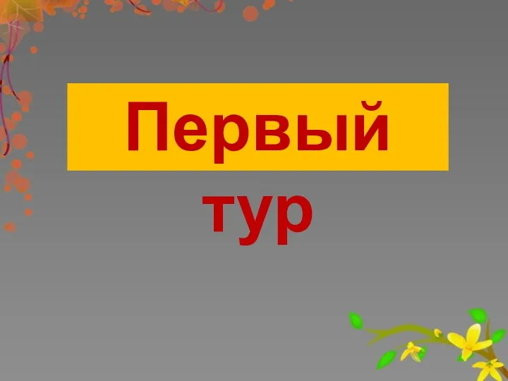 Первый тур