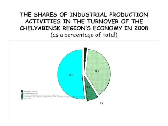 THE SHARES OF INDUSTRIAL PRODUCTION ACTIVITIES IN THE TURNOVER OF