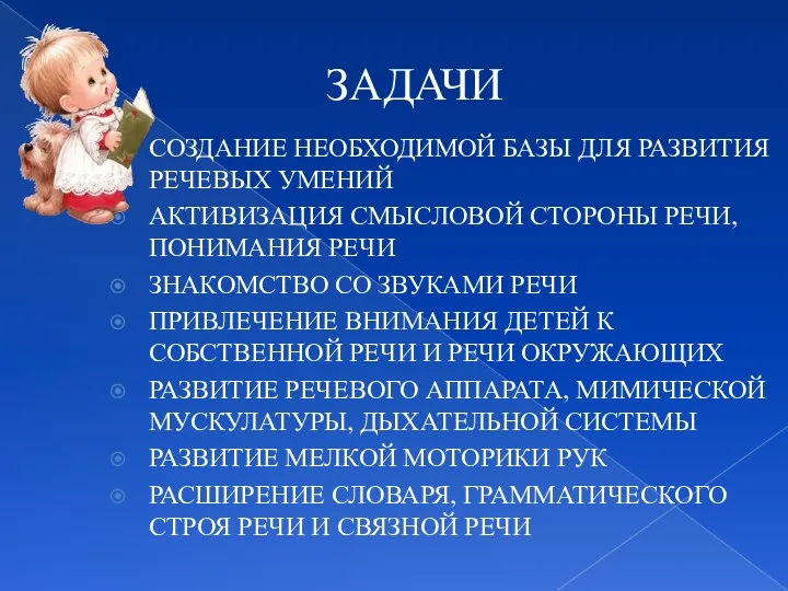 ЗАДАЧИ СОЗДАНИЕ НЕОБХОДИМОЙ БАЗЫ ДЛЯ РАЗВИТИЯ РЕЧЕВЫХ УМЕНИЙ АКТИВИЗАЦИЯ СМЫСЛОВОЙ