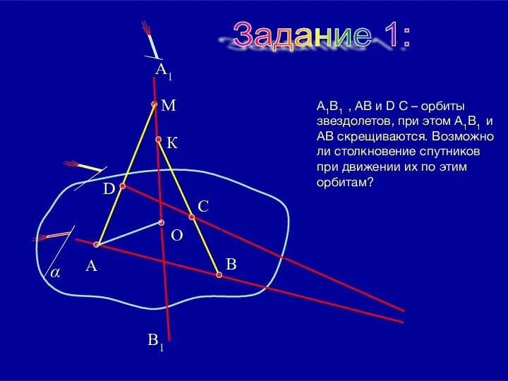 09/23/2023 А1В1 , АВ и D С – орбиты звездолетов, при этом А1В1