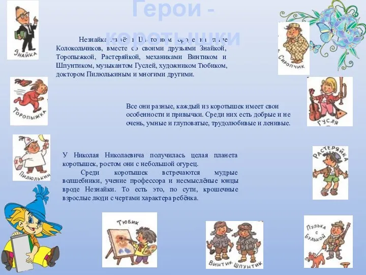 Незнайка живёт в Цветочном городе, на улице Колокольчиков, вместе со