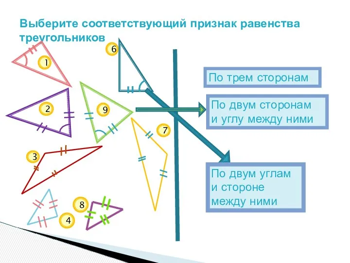 Выберите соответствующий признак равенства треугольников По двум углам и стороне