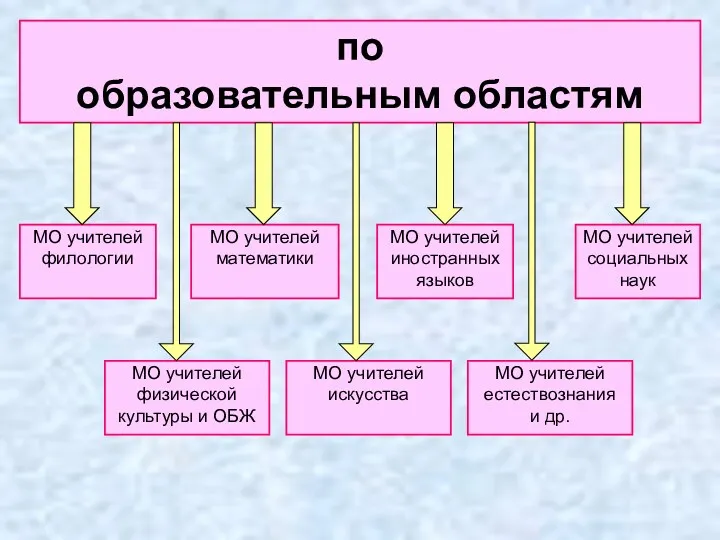 по образовательным областям МО учителей филологии МО учителей математики МО